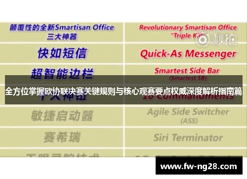 全方位掌握欧协联决赛关键规则与核心观赛要点权威深度解析指南篇 全方位掌握欧协联决赛关键规则与核心观赛要点权威深度解析指南篇